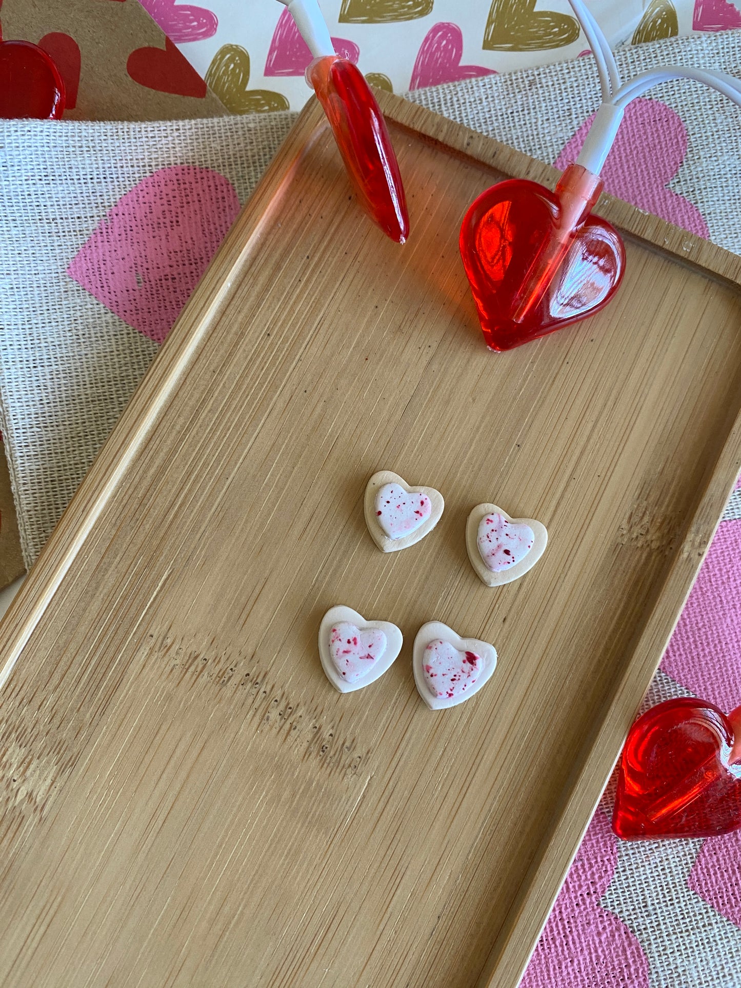 Sugar cookie heart studs