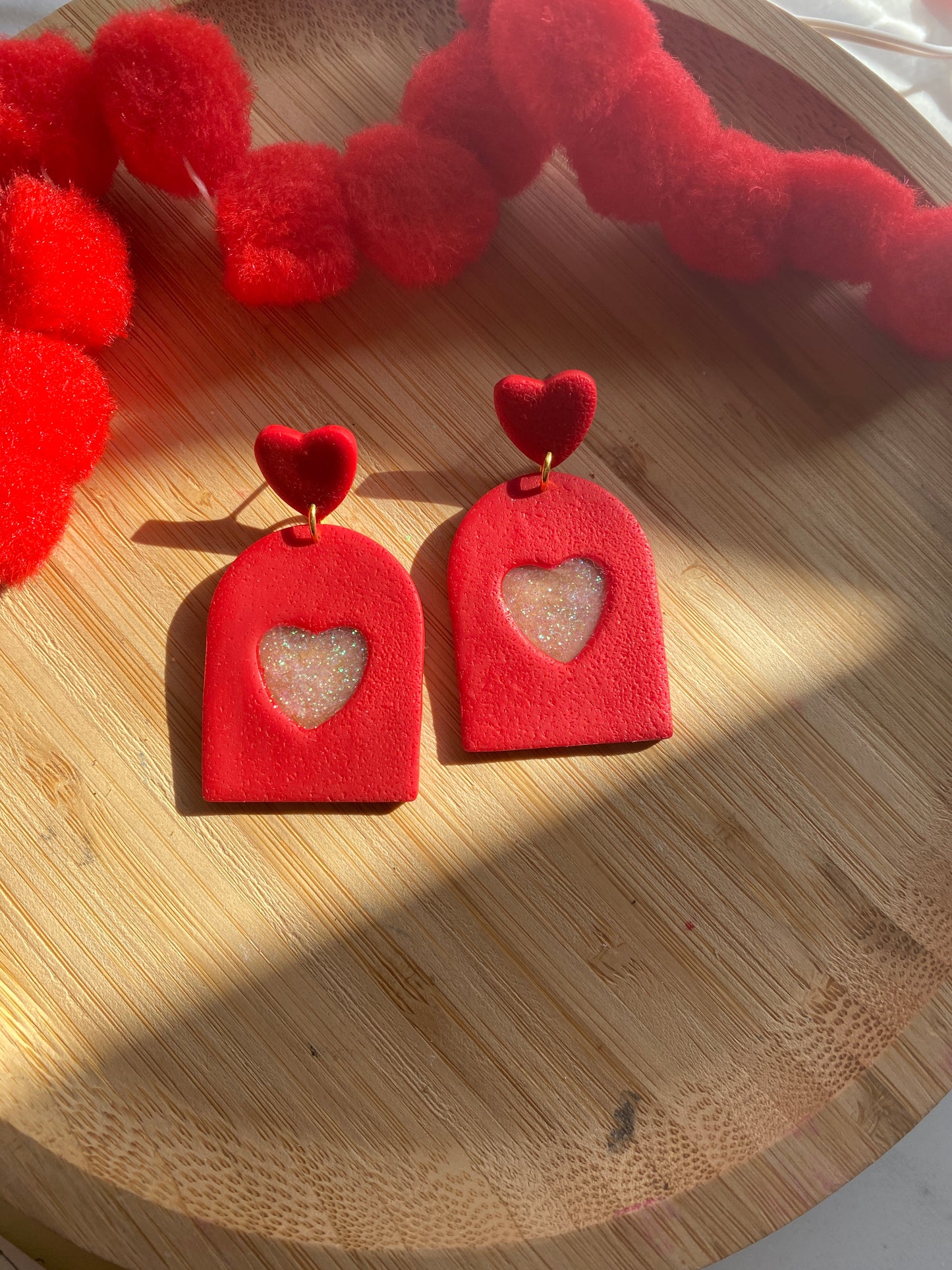 Red glitter hearts