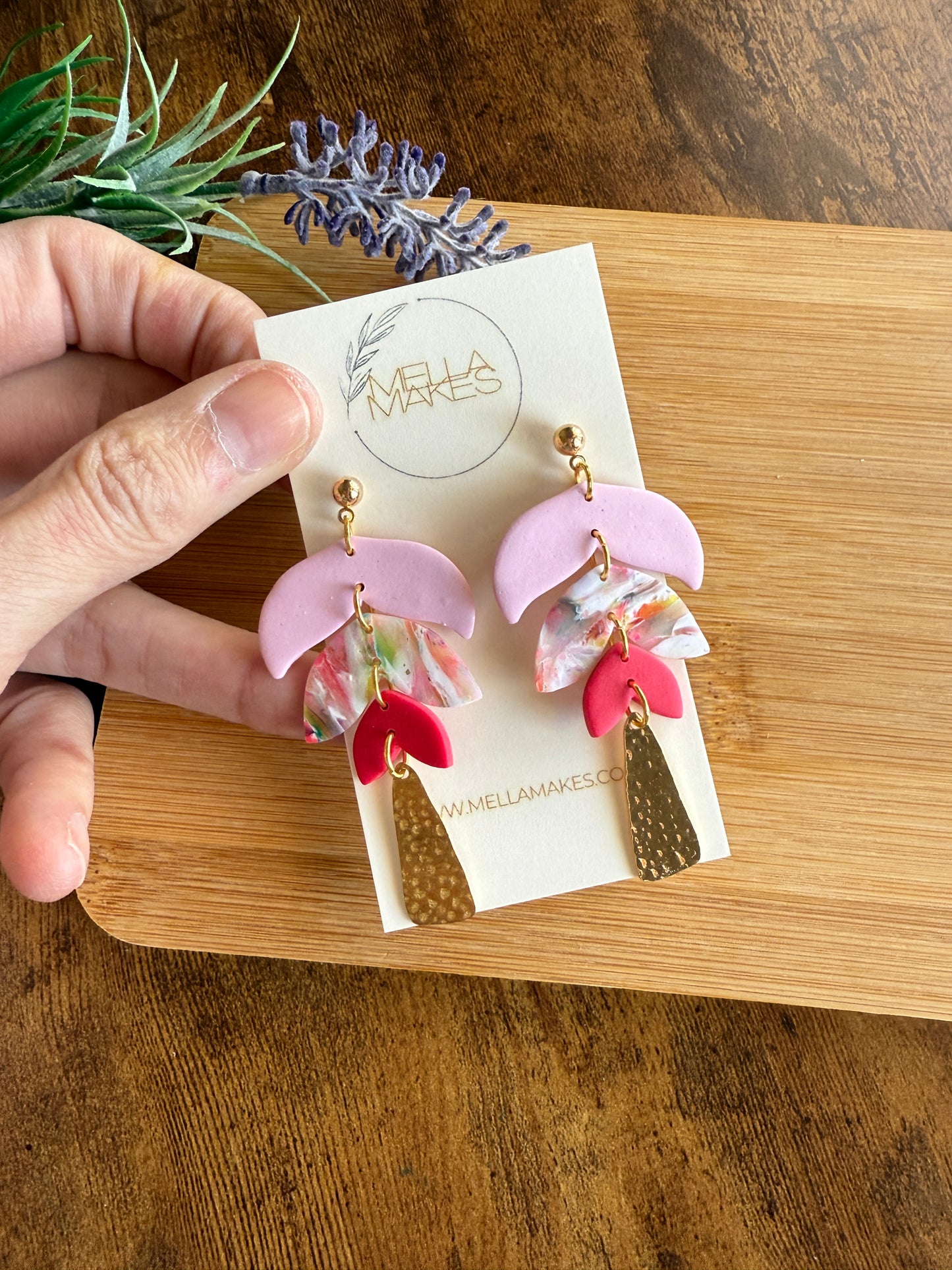 Pink trio with gold