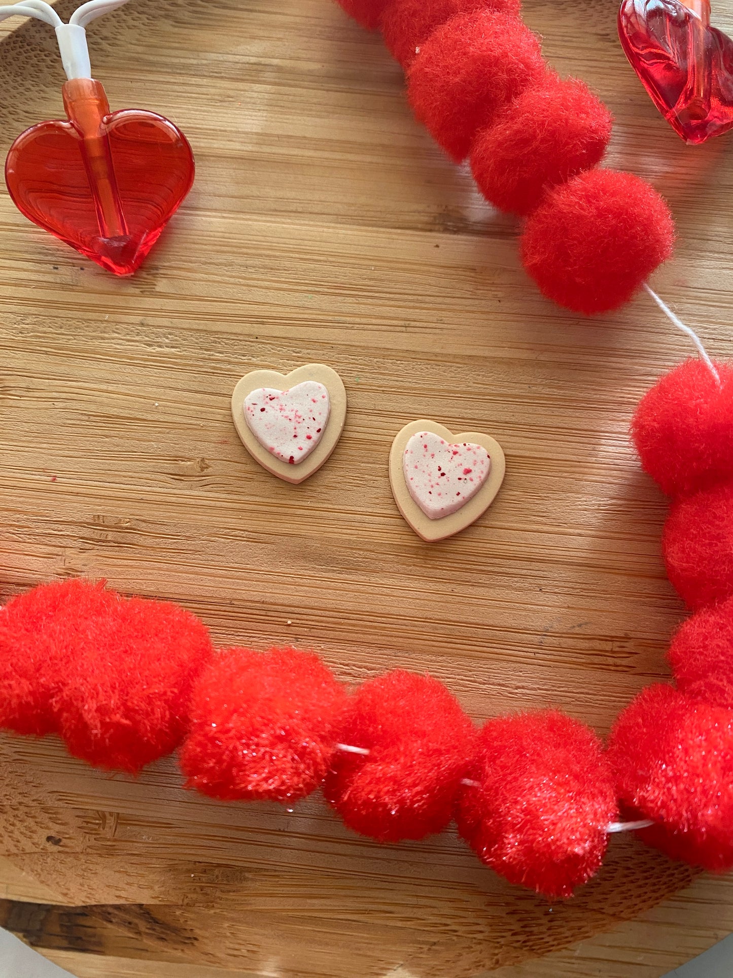 Mid size sugar cookie heart studs