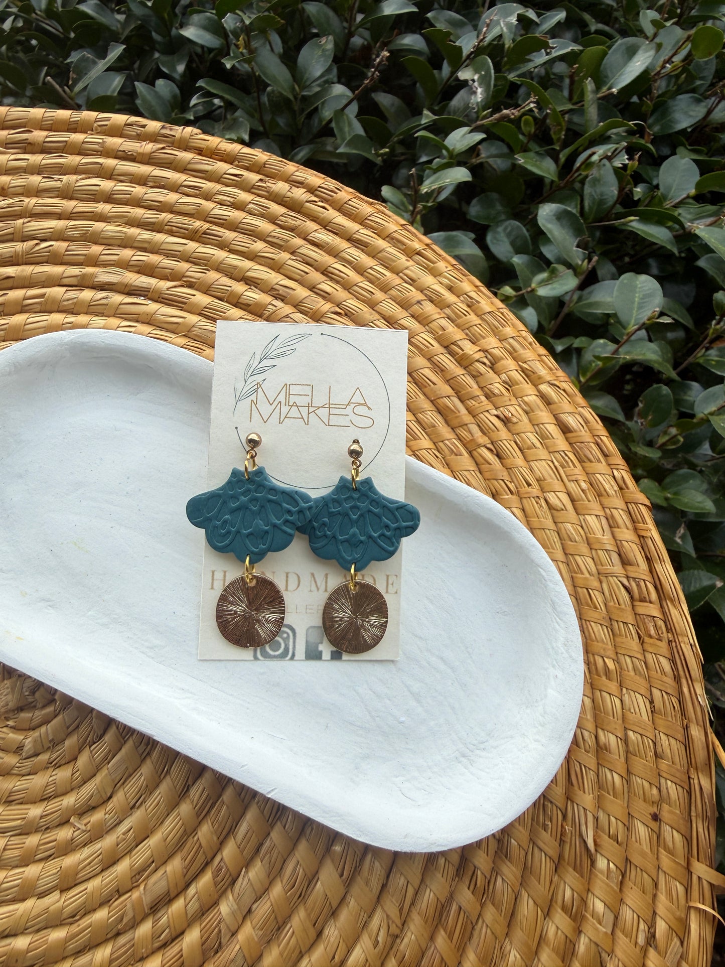 Teal and gold drops