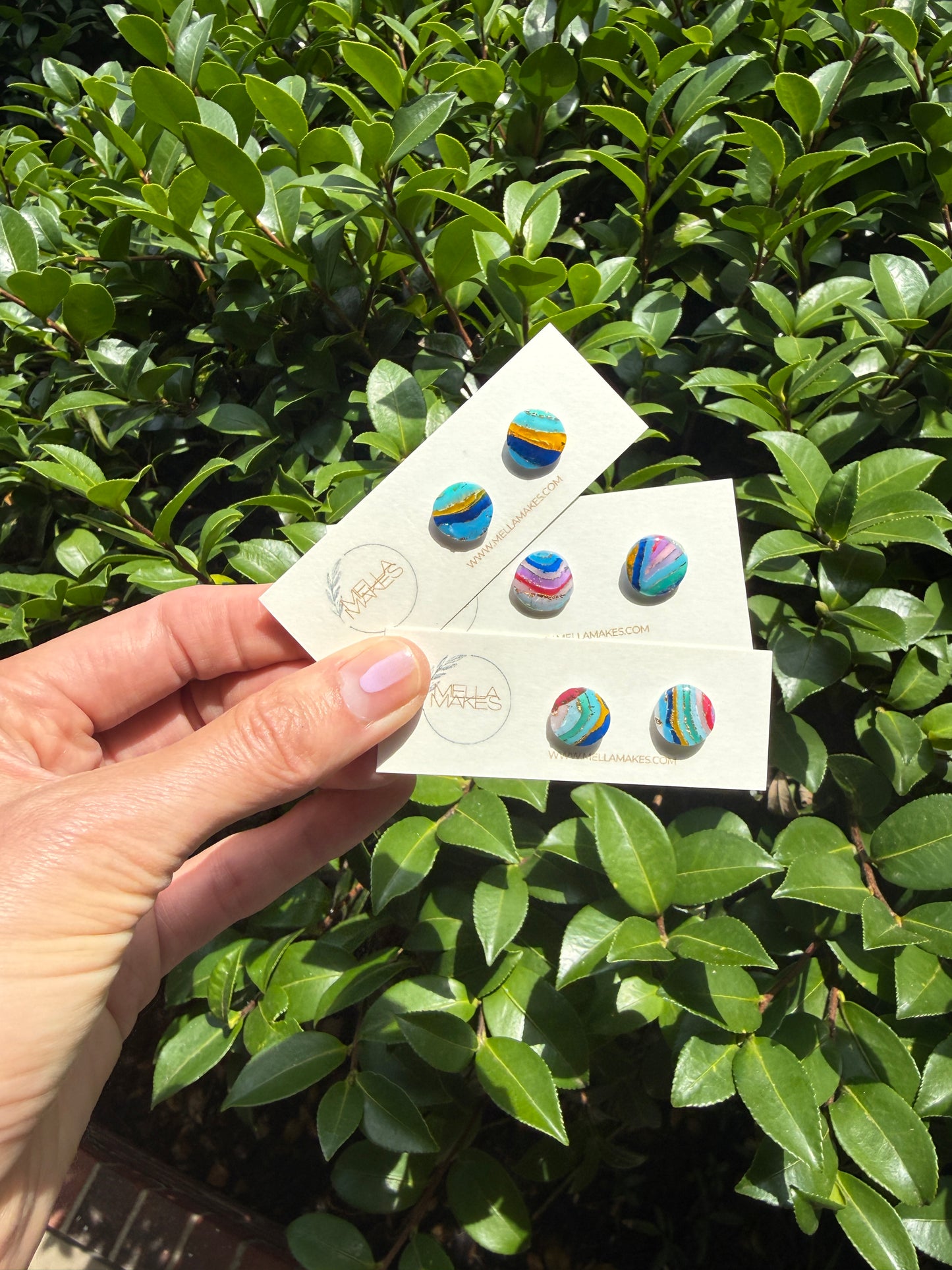 Rainbow geode studs