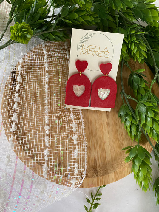 Red glitter hearts