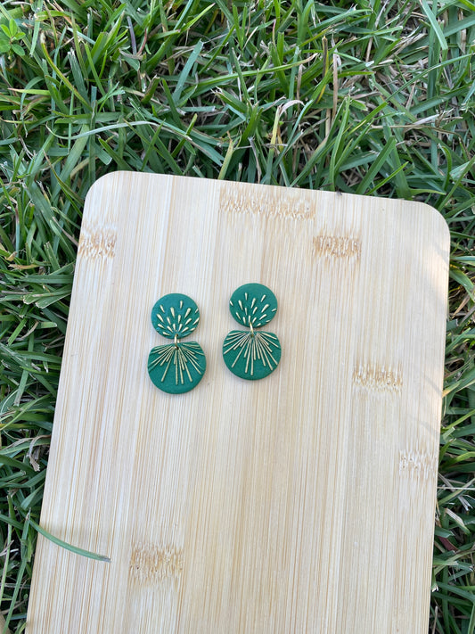 Green with gold accents dangle