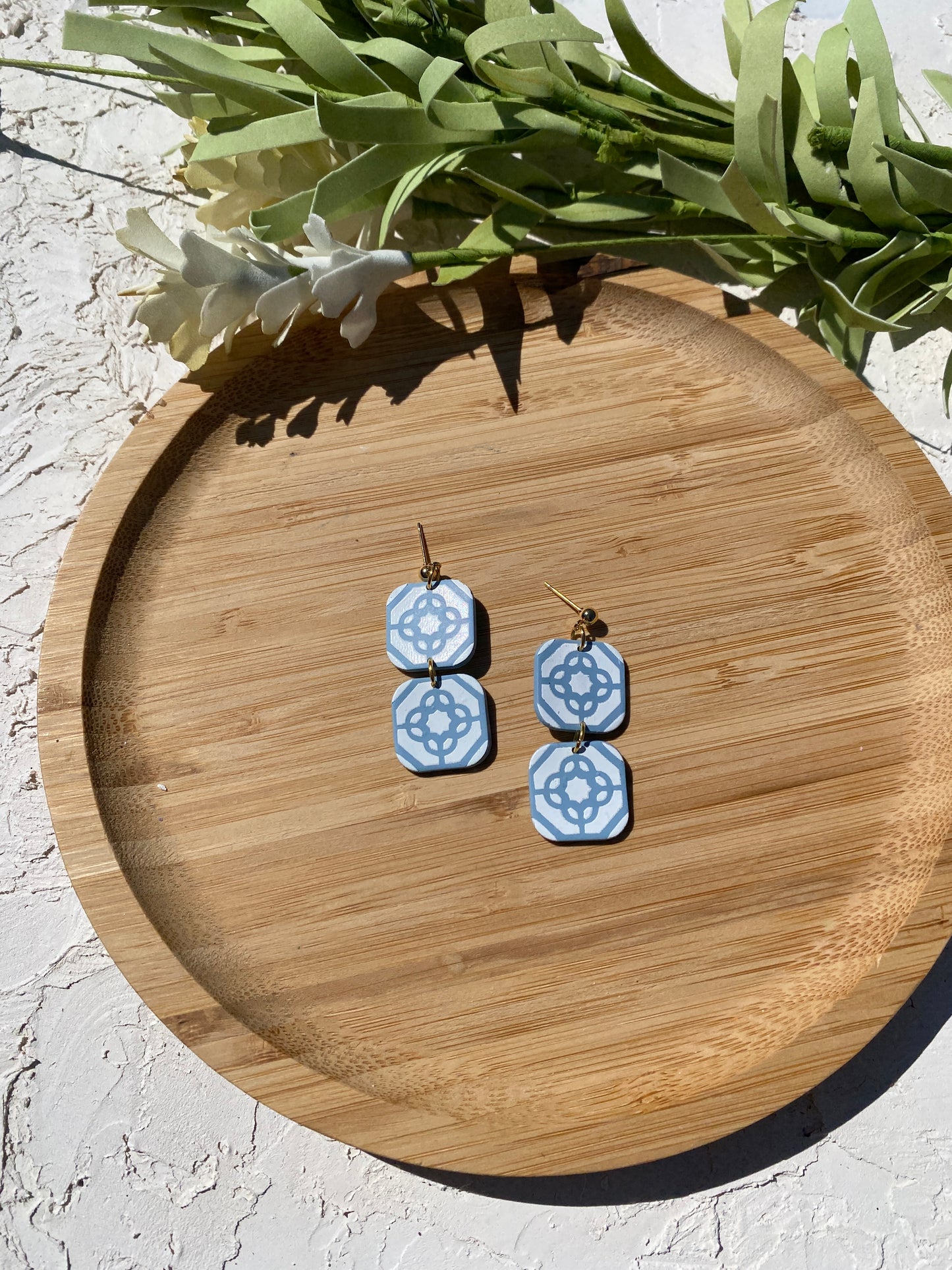 Boho french blue tile